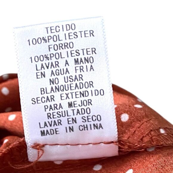 Storia Smocked Tiered Maternity Rust Polka Dot Midi Dress in Size Small - Picture 13 of 14